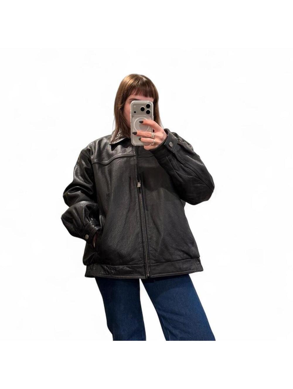 Vintage Wilsons Black Leather Bomber Jacket